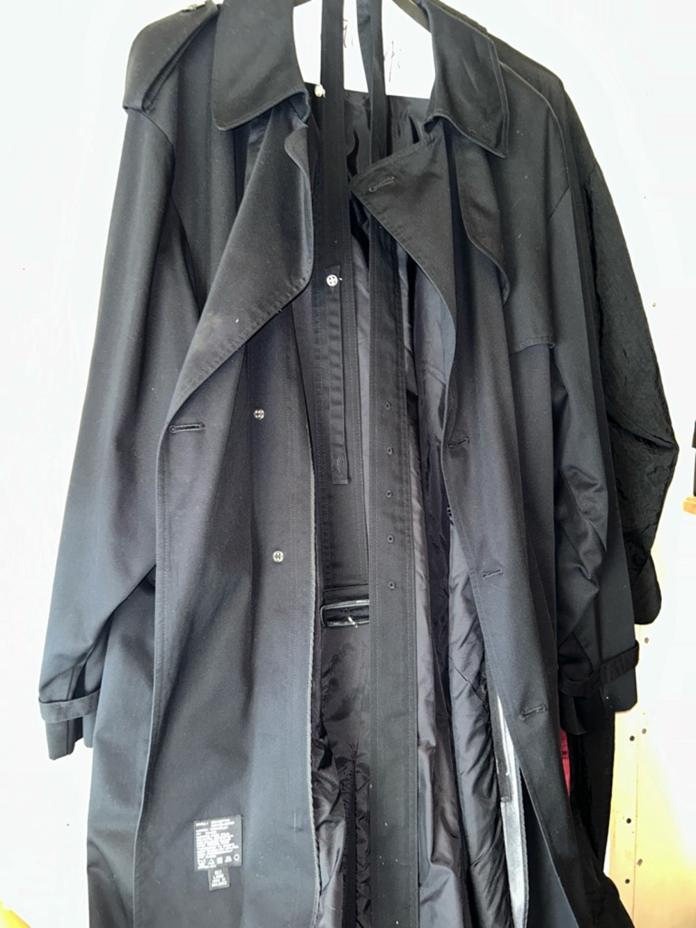 Men's Black Trench Coat - Classic Long Jacket